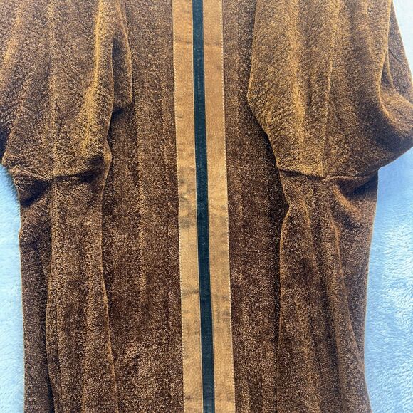 Vintage Saxony Sweater Mens Large Rust Brown Textured Mock Neck Rare Exclusive - Picture 12 of 16